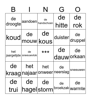 taalactief groep 4, thema 3  Bingo Card