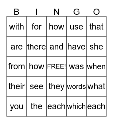 Thanksgiving Bingo Card