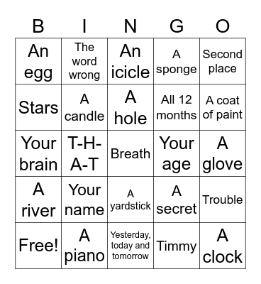 Ardee Social Bingo Card