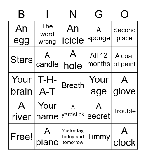 Ardee Social Bingo Card