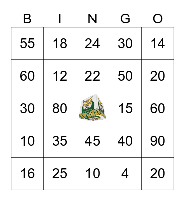 Multiplication Facts (x2, x5, x10) Bingo Card