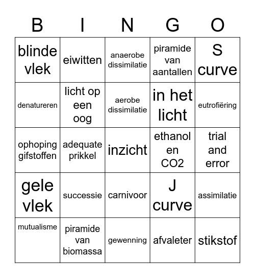 5 HAVO SE1 Bingo Card