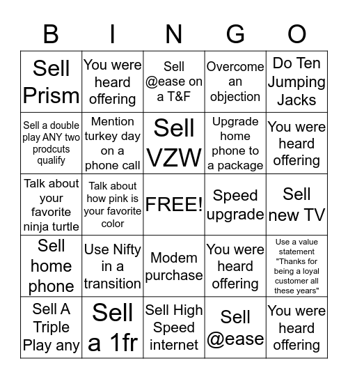 Bundled Bingo Card