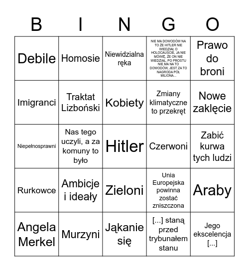 Janusz Korwin Mikke - Bingo! Bingo Card