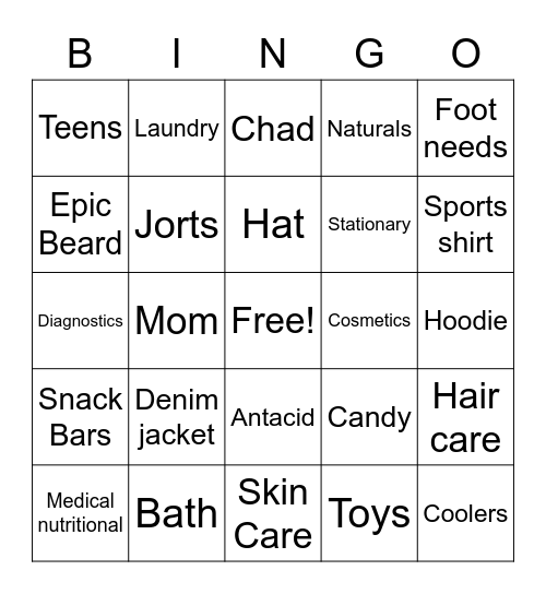 Grey Basket Bingo Card