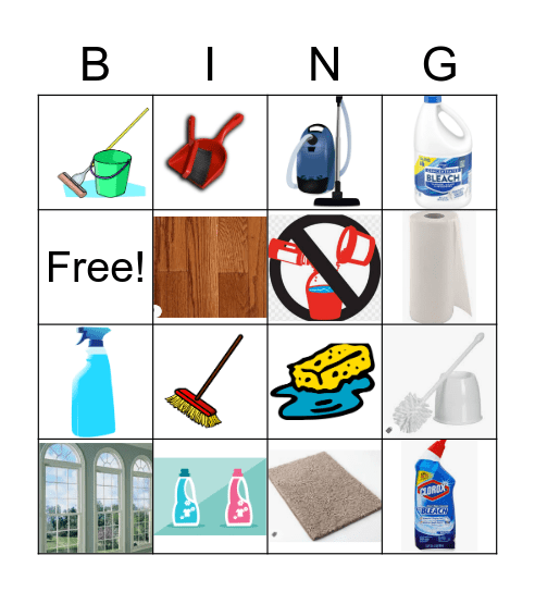 Cleaning Supplies Bingo Card