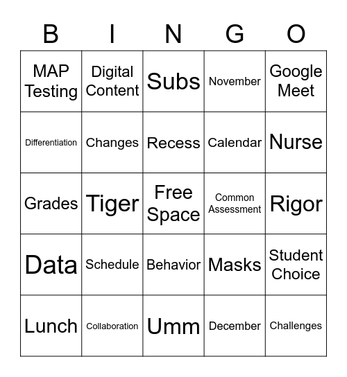 CMS Faculty Meeting Bingo Card