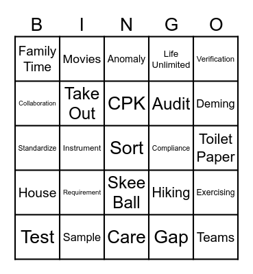World Quality Day 2020 Bingo Card