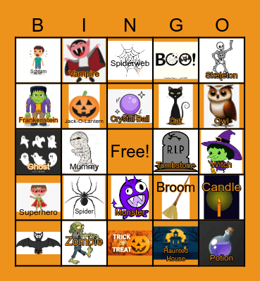 Halloween 2020 Bingo Card