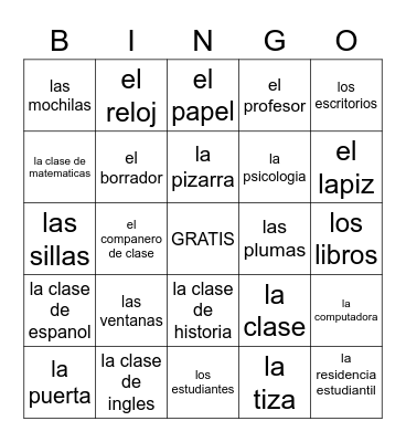 Lec 2a La clase Bingo Card