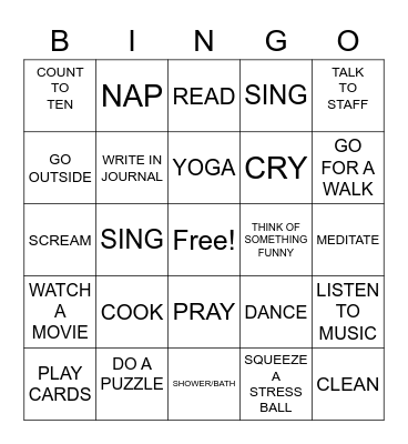 COPING BINGO Card