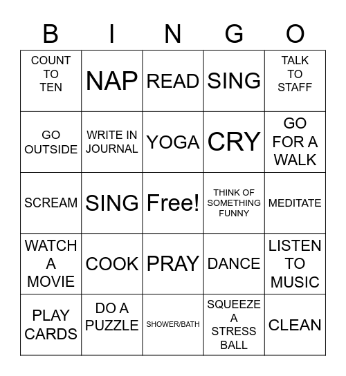 COPING BINGO Card