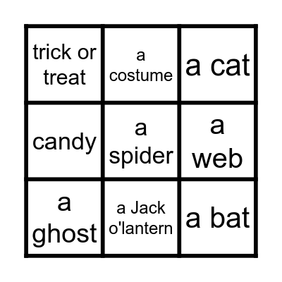 Halloween Bingo Card