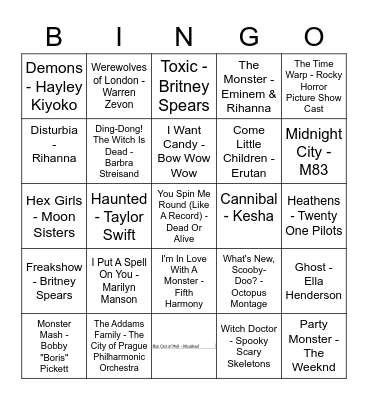 Halloween Bingo Card