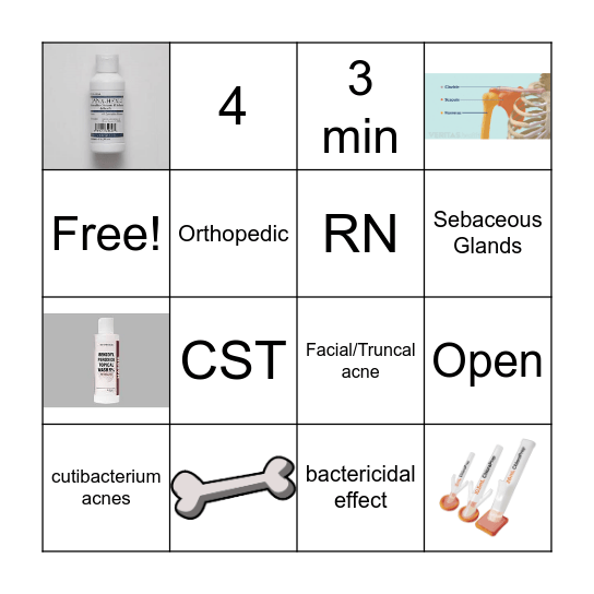 Benzoyl Peroxide Bingo Card