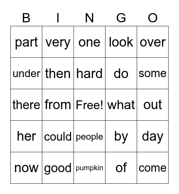 Mrs. Krause Bingo Card
