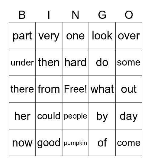 Mrs. Krause Bingo Card