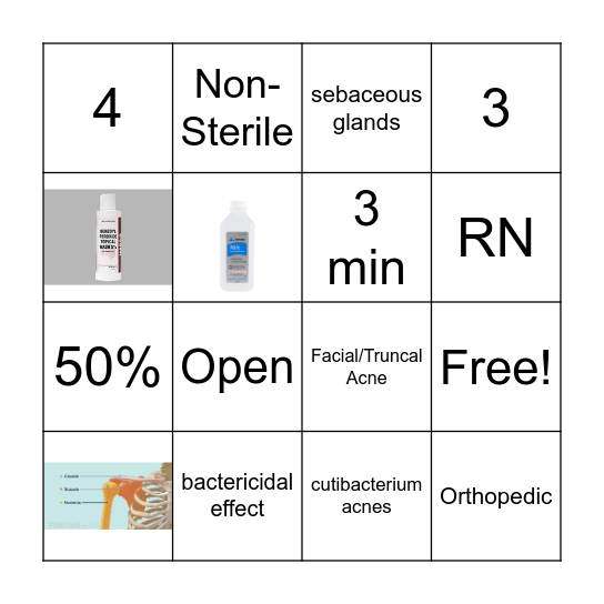 Benzoyl Peroxide In-Service Bingo Card