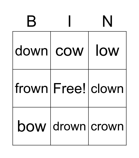 Ow bingo Card