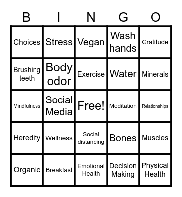 Bingo with Mr. Yena Bingo Card