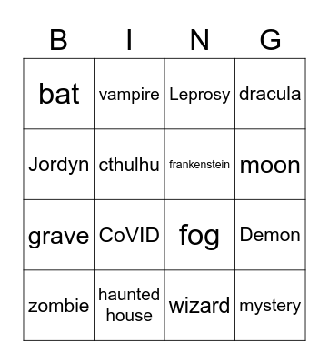 BING Bingo Card