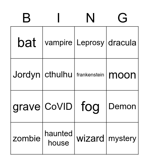 BING Bingo Card