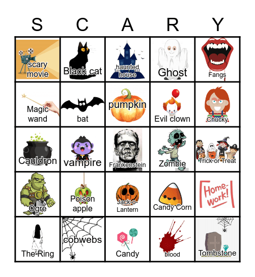 SCARY Bingo Card