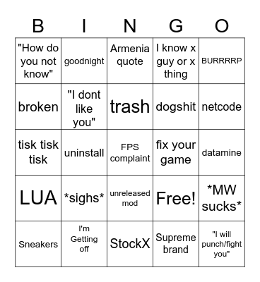 Michael Bingo Card