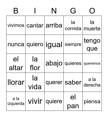 Día de los Muertos - Módulo 11 Bingo Card