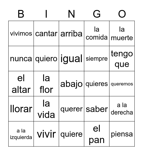 Día de los Muertos - Módulo 11 Bingo Card