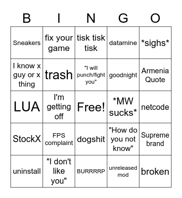 Michael Bingo Card