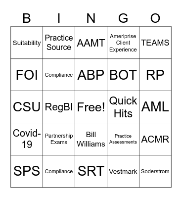 2021 Leadership Conference Bingo Card