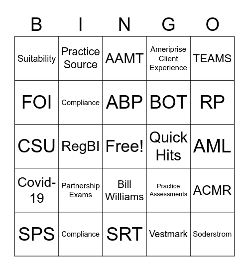 2021 Leadership Conference Bingo Card