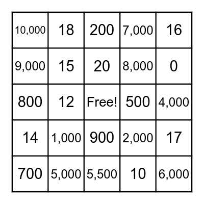 Halloween Bingo Card