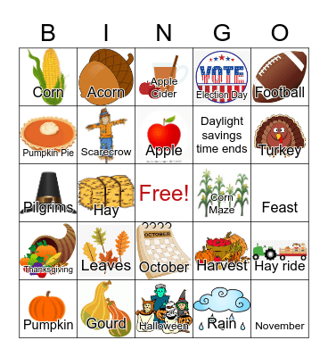 Fall! Bingo Card