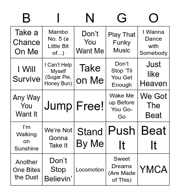 Music Bingo Card
