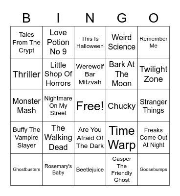 Halloween Bingo Card