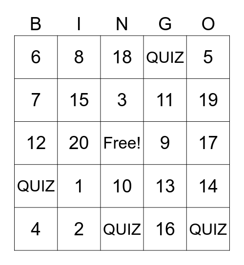 Halloween Time! Bingo Card