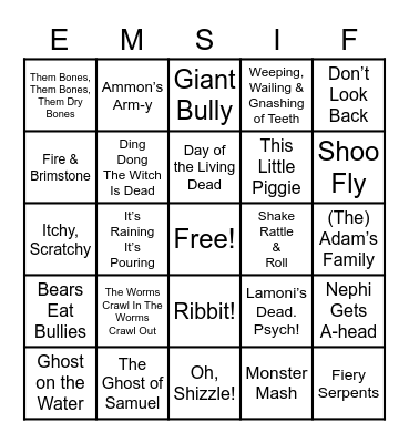 Halloween Bingo Card