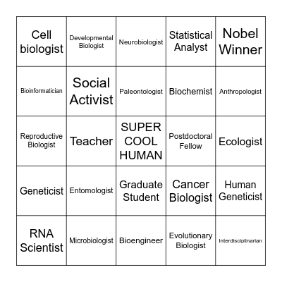 Find a human! Find humans by interacting with them or learning about them via the linked pages Bingo Card
