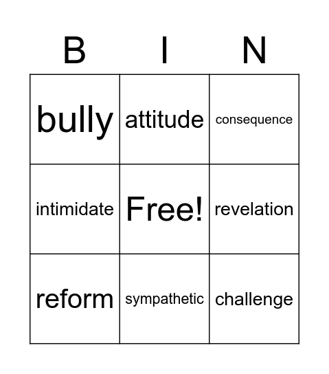 Do people get what they deserve? Bingo Card