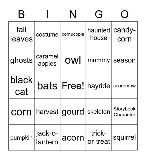 Flexible Flexers love FALL! Bingo Card