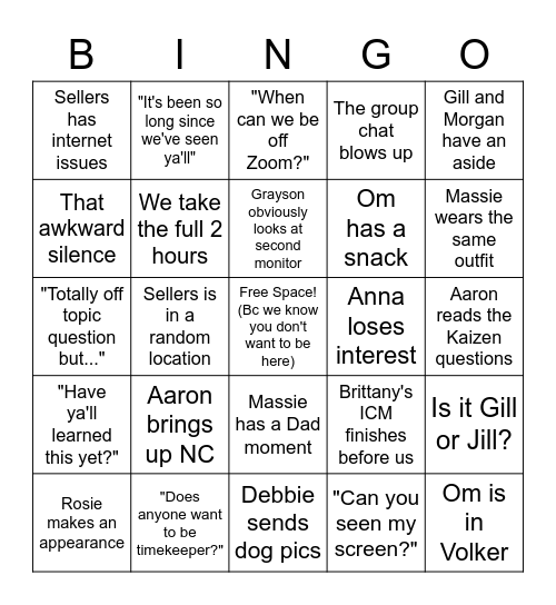 ICM Bingo Card