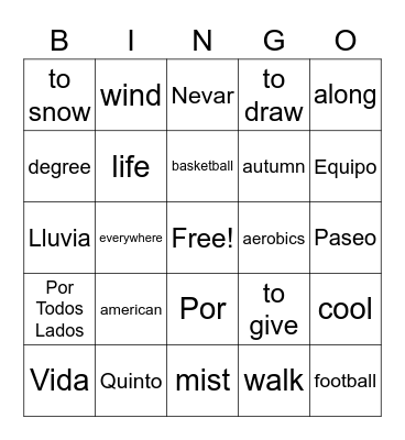 Unit 7 Bingo Card