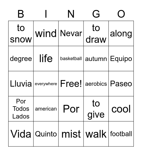 Unit 7 Bingo Card