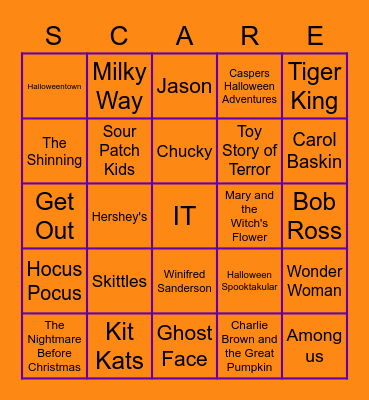Waldo Hall Spooky Bingo 1 Bingo Card