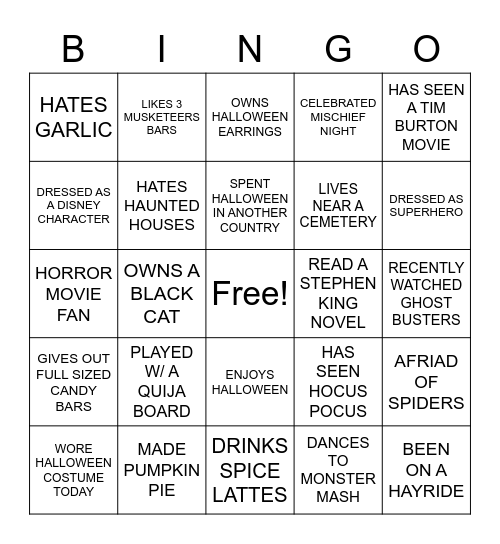 Squad-Clark Halloween Bingo Card