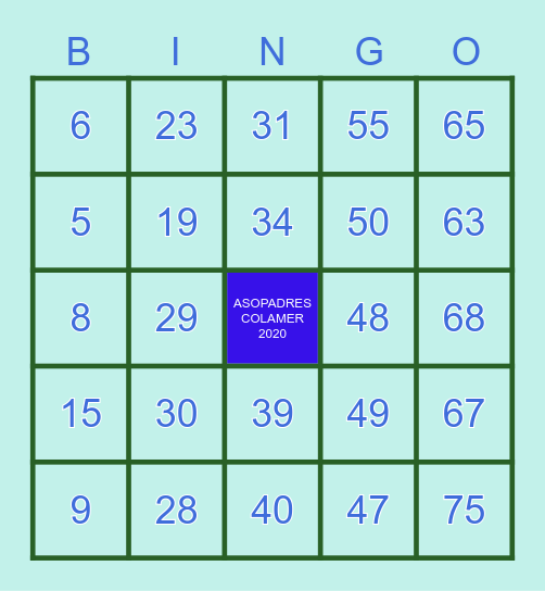 Pro-Colegio Americano Covid-19 Bingo Card