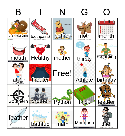TH bingo Card