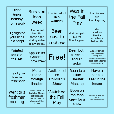 Little Theater Bingo Card